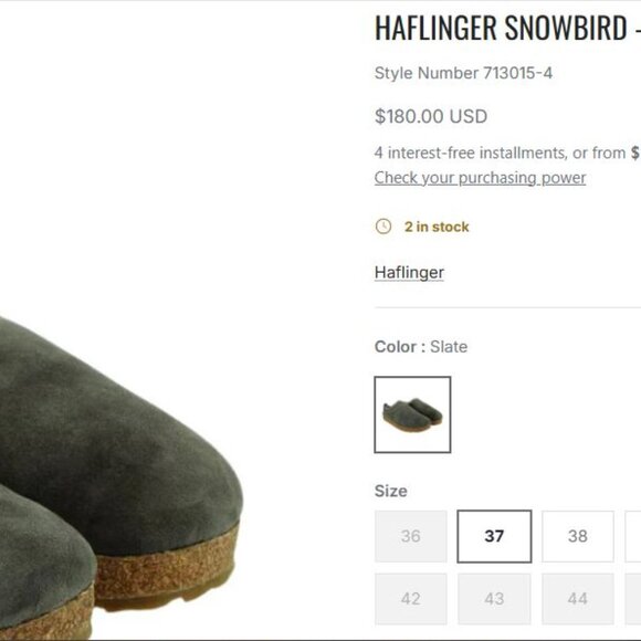 NIB Haflinger Snowbird Slippers Clogs 38 Grey Anthracite - Picture 5 of 9